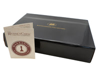 Italfama vikbart konstläder-backgammonset i svart och orange