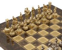 Manopoulos Grekisk-Romersk Metall Schackset Med Förvaringsask För Schackpjäser - Liten