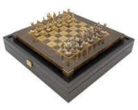 Manopoulos Grekisk-Romersk Metall Schackset Med Förvaringsask För Schackpjäser - Liten