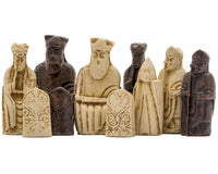 Isle of Lewis kompakt keltiskt schackset 22,9 cm i elfenbensfärg