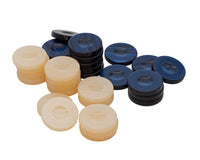 Deluxe Backgammonbrickor, blå och elfenben, 36 mm