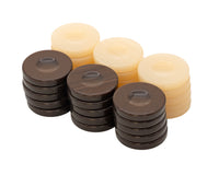 Deluxe Backgammonbrickor, Bruna & Elfenben, 36 Mm