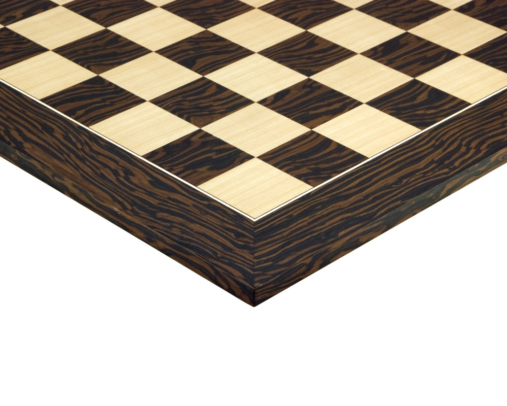 55 cm Deluxe-schackbräde i Tiger Ebony och lönn