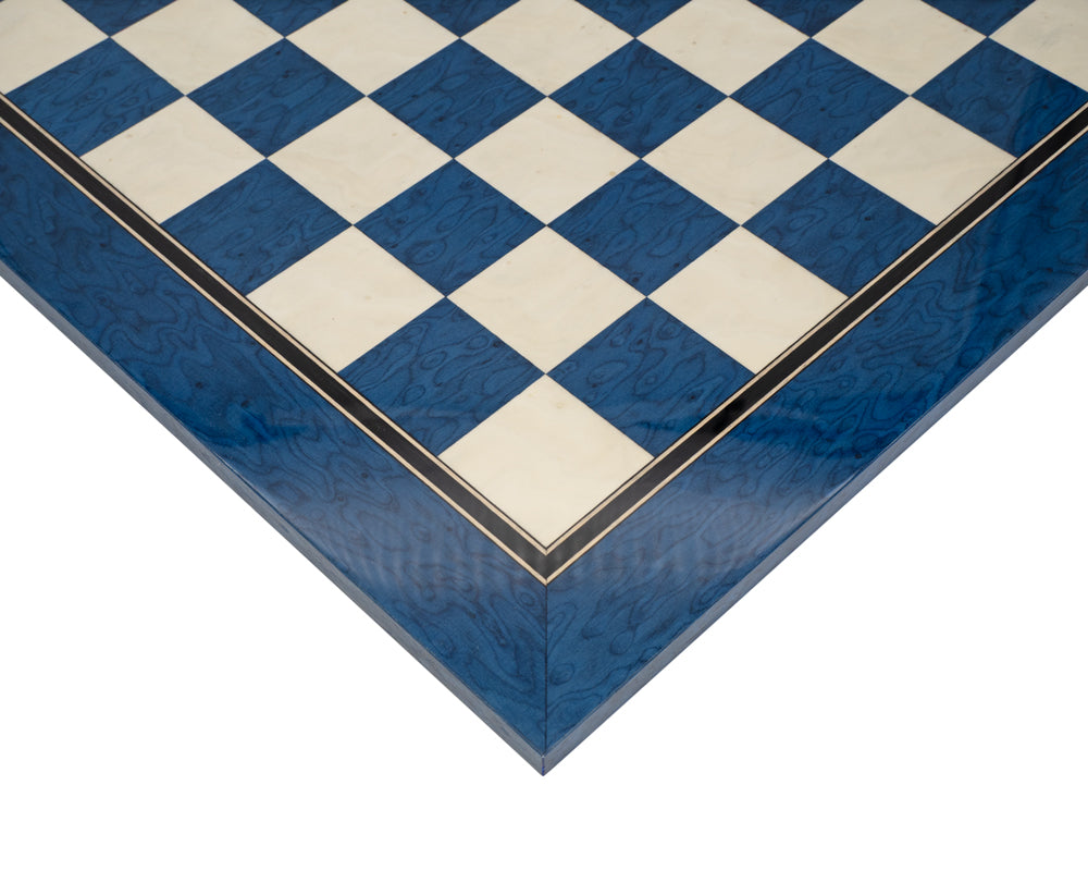 50 cm lackerat blått lönn Schackbräde Deluxe