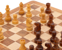 Deluxe Hopfällbart Rese-Schackset I Massivt Trä, 19 Cm – Magnetiskt