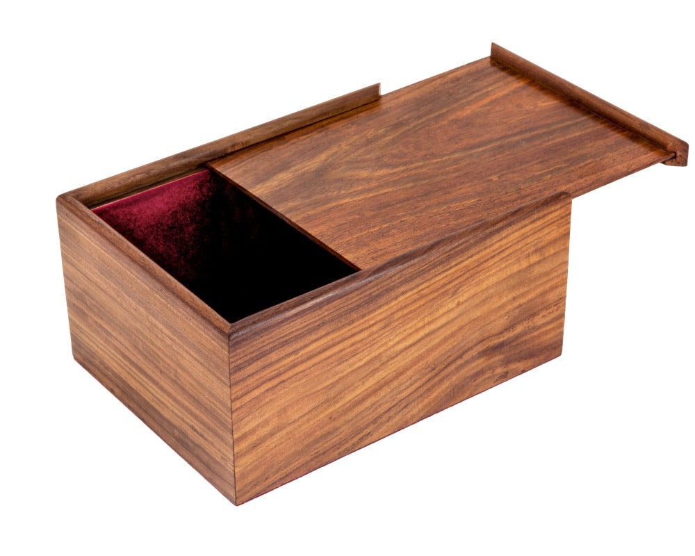 Förvaringsask i trä för schackpjäser med skjutlock – stor