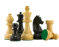 Down Head-springare, eboniserade Staunton-schackpjäser – 8,3 cm
