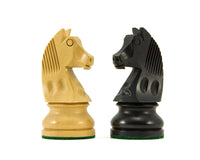 Down Head-springare, eboniserade Staunton-schackpjäser – 8,3 cm