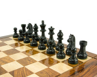 Down Head-springare, eboniserade Staunton-schackpjäser – 8,3 cm