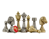 Finnesburg Series Mässing och Nickel Schackpjäser — 7,6 cm