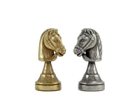 Finnesburg Series Mässing och Nickel Schackpjäser — 7,6 cm