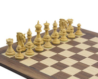 Luxury carved chess set featuring intricately detailed knights and a solid wood board, ideal for players seeking elegance and precision.