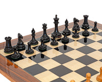 Leuchar-reproduktion – lyxiga schackpjäser i ebenholts och patinerad idegran, 8,3 cm