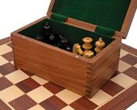 World Chess Championship Schackset med Schackklocka och Förvaringsask i trä för Schackpjäser