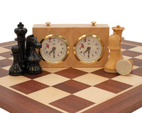 World Chess Championship Schackset med Schackklocka och Förvaringsask i trä för Schackpjäser
