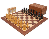 World Chess Championship Schackset med Schackklocka och Förvaringsask i trä för Schackpjäser