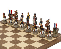 Handmålat Schackset med temat Slaget vid Waterloo av Italfama
