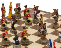 Handmålat Schackset med temat Slaget vid Waterloo av Italfama