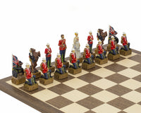 Britterna vs Zulus handmålat tematiskt Schackset av Italfama