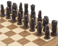 Berkeley Chess viktorianskt Schackset i rostbrunt och valnöt