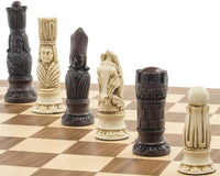 Berkeley Chess viktorianskt Schackset i rostbrunt och valnöt