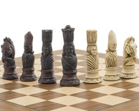 Berkeley Chess viktorianskt Schackset i rostbrunt och valnöt