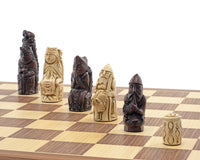 Berkeley Chess medeltida Schackset i russet och valnöt