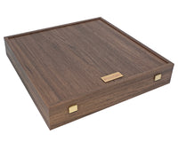 Isle of Lewis och Valnöt Deluxe Schackset med Förvaringsask för schackpjäser