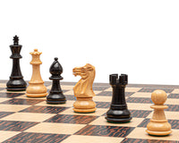Klassiskt Staunton-schackset i tiger-ebenholt och svart