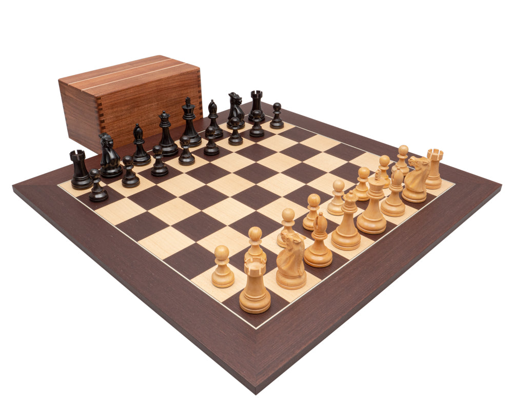 Competition Staunton-schackset i svart och wenge med Förvaringsask för schackpjäser