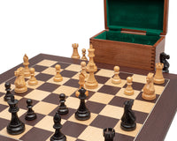 Competition Staunton-schackset i svart och wenge med Förvaringsask för schackpjäser