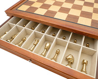 Finnesburgh metall- och mahogny Deluxe-schackset