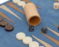 Manopoulos rullbart rese-backgammonset i mocka - RAF Blue